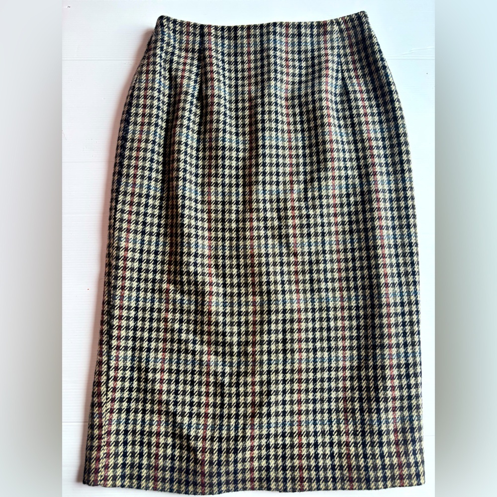 Lauren Jeffries Vintage Wool Houndstooth Skirt Size 12
